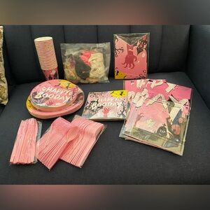 Halloween party supply pack pink and black for 24 (Cc)